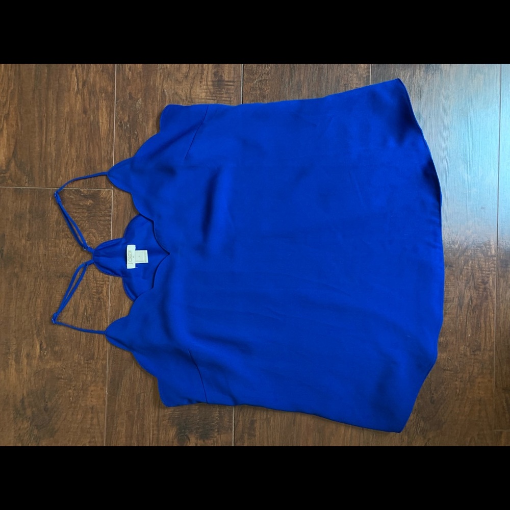 J crew royal blue scalloped cami size 8